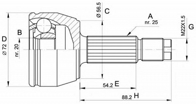 OPEN PARTS cvj527710 -  Шарнирный комплект, приводной вал